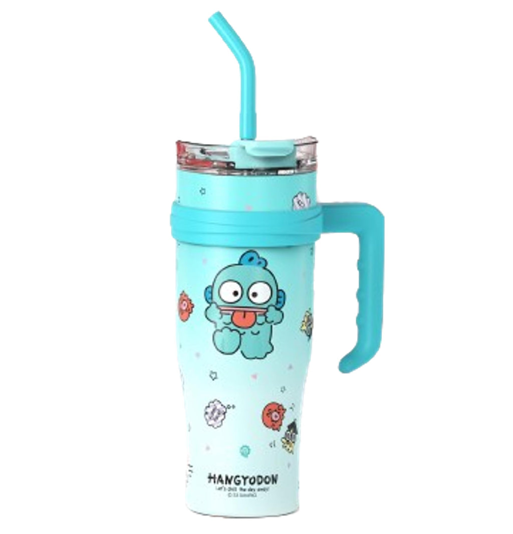 Many Rainbows Hangyodon Stainless Steel Insulated Tumbler with Lid, Straw & Handle 1200ml - XL Size