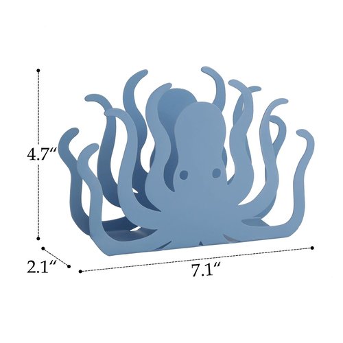 NIKKY HOME Napkin Holder for Tables, Octopus Iron Napkin Dispenser for Kitchen, Blue Freestanding Napkin Holders for Farmhouse Restaurants Home Party Decor