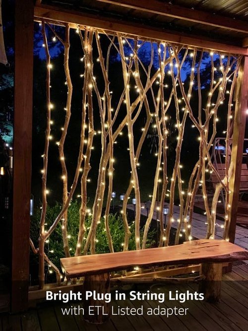 Lighting EVER LED Curtain Lights - 18 Hang Down String Lights, 10x10 ft Twinkle Fairy Lights for Bedroom & Wedding Decor