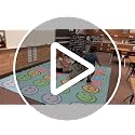Pastel Smiley Face Classroom Rug, 8x10 ft Educational Play Carpet