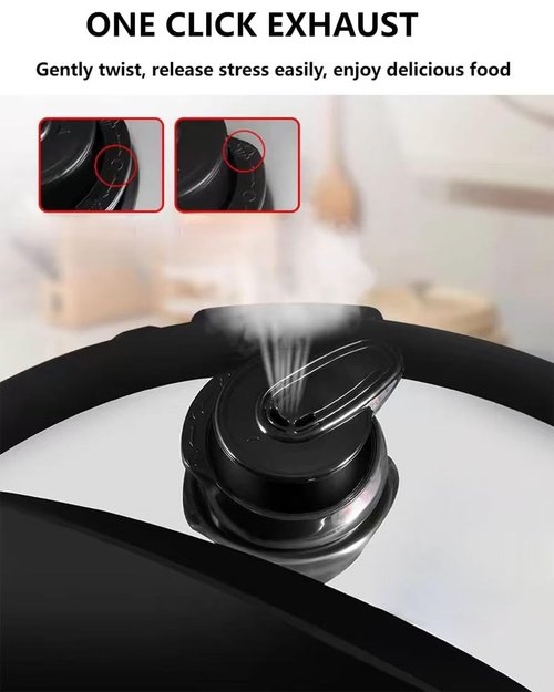 Zuguachi 10 In 1 Electric Pressure Cooker With 24-Hour Reservation Function, Slow Cooker, Rice Cooker, Wok, Cake, Yogurt, Etc., 6 L, Stainless Steel/Black.
