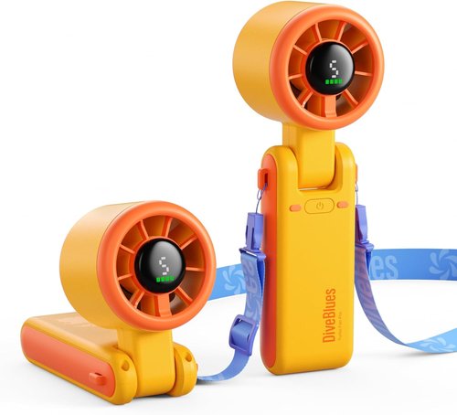 Diveblues Portable Handheld Turbo Fan - 5-Speed Battery Operated Cooling Fan | 3-in-1 Design for Travel & Outdoor Use