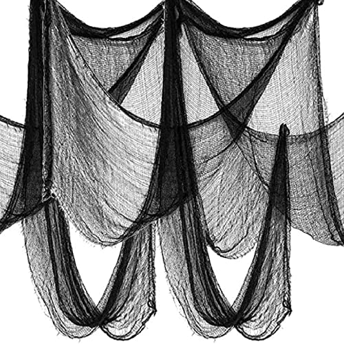 Black Halloween Creepy Cloth 6-Pack (30x72") – Spooky Decor for Haunted House