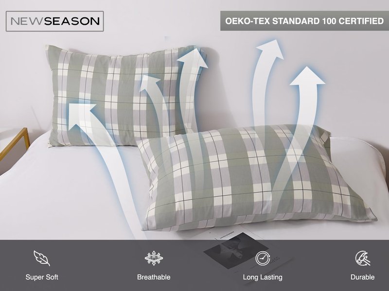 New Season Naturally Yours - 100% Cotton King Flannel Sheet Set Softly Brushed Cotton Flannel Sheets - Stylish Printed Bed Sheets - Warm, Breathable Bed Sheets Set