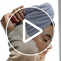 Slinkko Microfiber Hair Towel Wrap Blue & Grey - Quick Dry, Soft & Lightweight