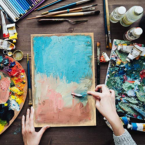ARTEZA Wooden Canvas Board, 9x12 Inch, Pack of 5 | Cradled Birch Wood Panels for Painting, Acrylic Pouring, Encaustic Art & Wood Burning