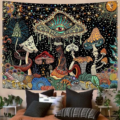 Mushroom Wall Tapestry - Aesthetic Hippie Room Decor & Wall Hanging