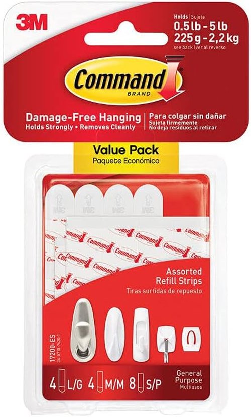 Command™ Adhesive Strips - Heavy-Duty Wall Mounting Solution | 17200CL, Clear, 16 Strips