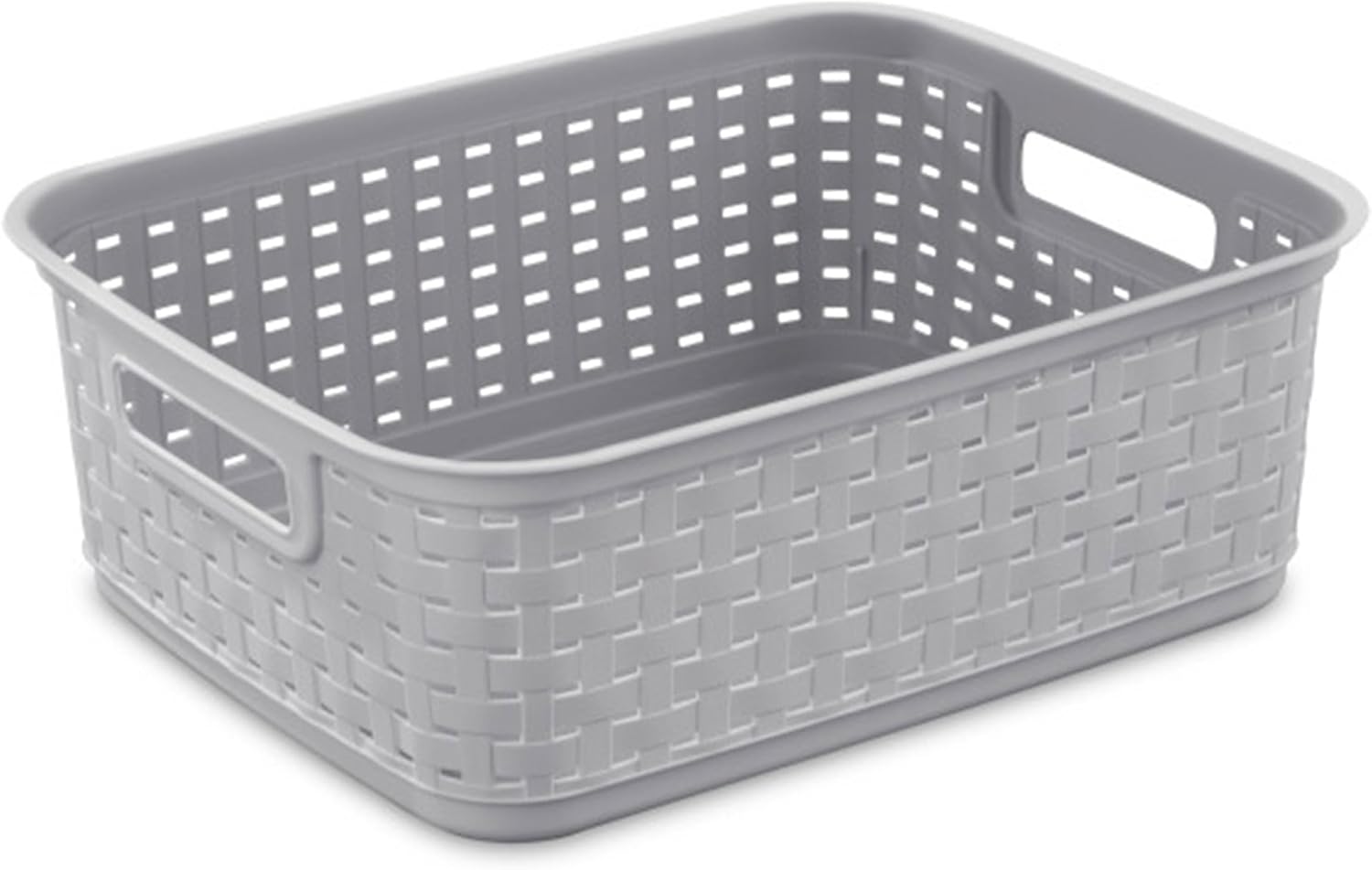 Sterilite Short Plastic Weave Storage Baskets - Perfect for Organizing Crafts & Jewelry | Gray, 6-Pack