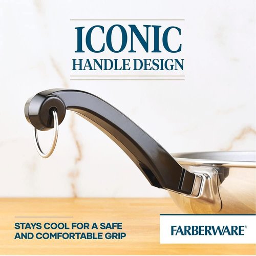 Farberware Classic Stainless Steel Cookware Set - 15-Piece Pots & Pans - Durable & Stylish Silver Finish