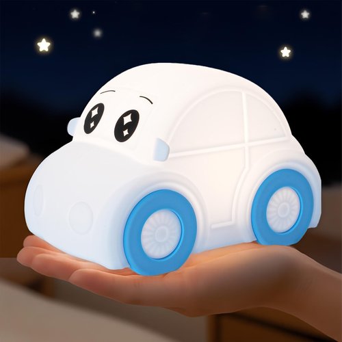 GAGBC Cute Baby Toddler Car Kids Night Light for Kids, Dimmable+1800mAh Rechargeable+Timer+Portable+Silicone+Squishy, Touch Breastfeeding Bedside Night Lamp, Funny Girls Boy Gifts