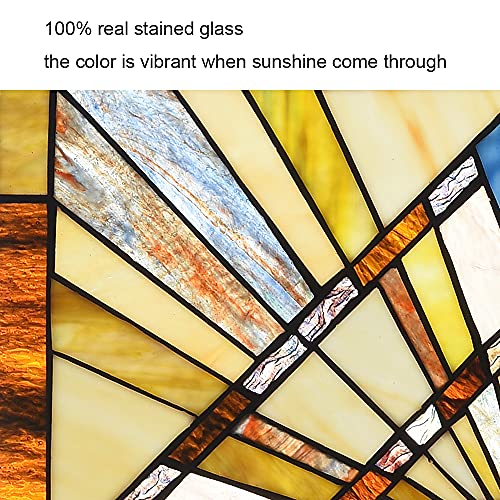Handcrafted Stained Glass Window Panel 20" x 20" - Tiffany Style Suncatcher