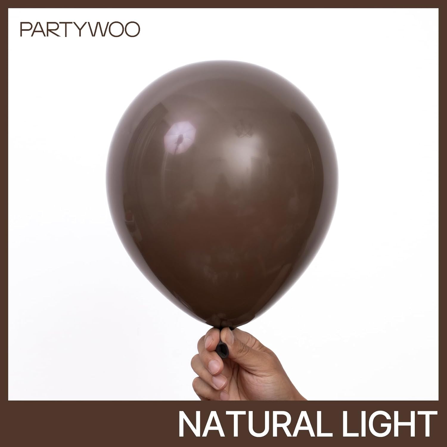 PartyWoo Dark Brown Balloons - 50pcs 12 Inch Boho Latex Helium Balloons for Fall Celebrations