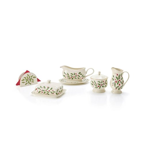 Lenox 843318 Holiday Gravy Boat and Stand, Christmas Hosting