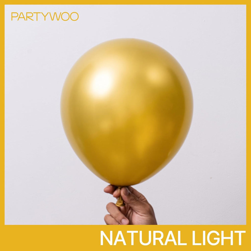 PartyWoo Black and Gold Balloon Arch Kit - 140pcs in 5-18 Inch Sizes for Birthday & Graduation Celebrations