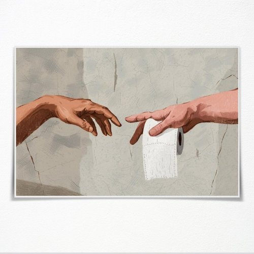 Allegroverse Funny Bathroom Wall Art - Humorous Toilet Paper Poster | Quirky Restroom Decor 8x12 Inch Unframed