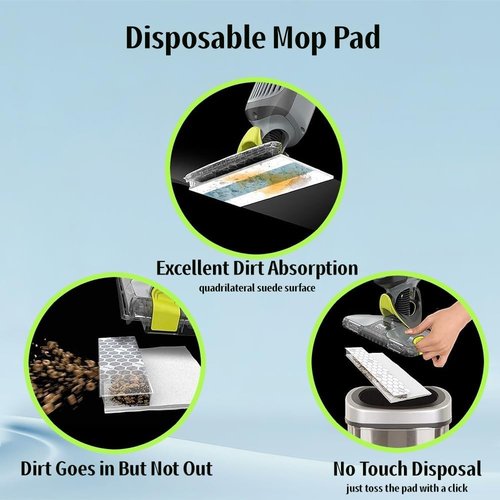 KVLZ Disposable Hard Floor Pad Refills - Compatible with Shark VACMOP Pro | 30-Count for All Sealed Floors