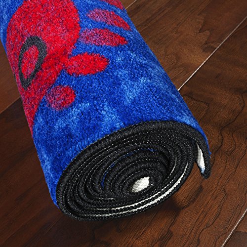 Flagship Carpets Counting Feet Rainbow Numbers Educational Rug for Classroom Carpet or At Home Educational Learning Area, Playroom, Kid's Bedroom Mat, 3' x 5', Blue/Multi-Color