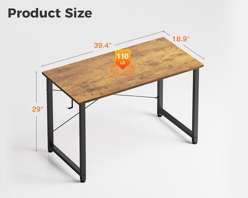 Casaottima 40-Inch Small Computer Desk - Modern Writing Table for Home Office | Vintage Design with Headphone Hooks