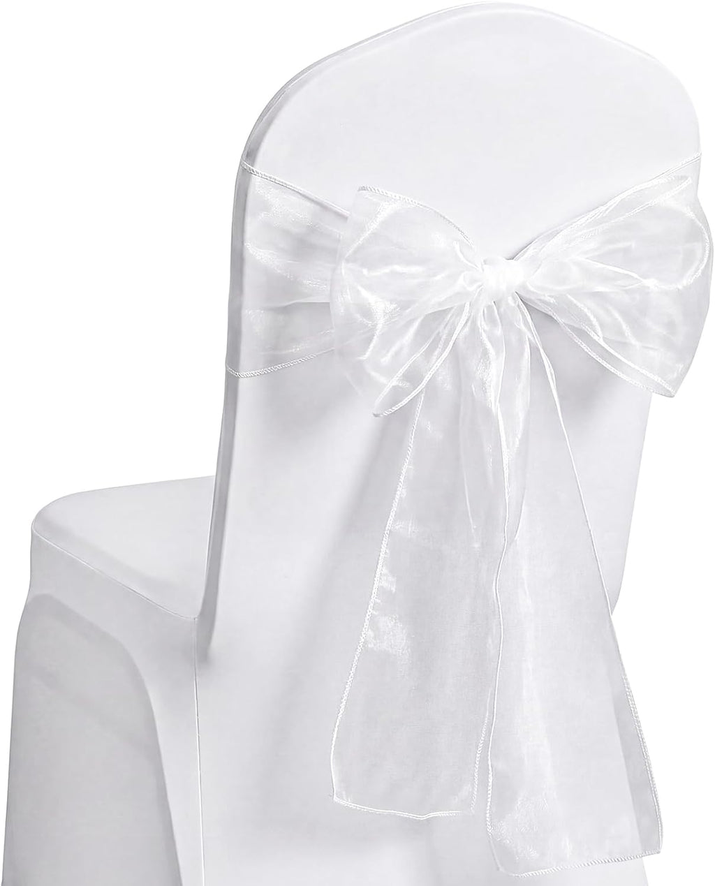 Tosnail 30 Pack Organza Chair Sashes - Elegant White Tulle Bow Ties for Weddings & Parties | 108 x 6.7 Inches