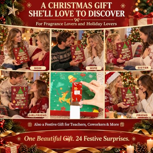 SCENTORINI Red Advent Calendar 2026 for Women, 24 Days Christmas Gift Set