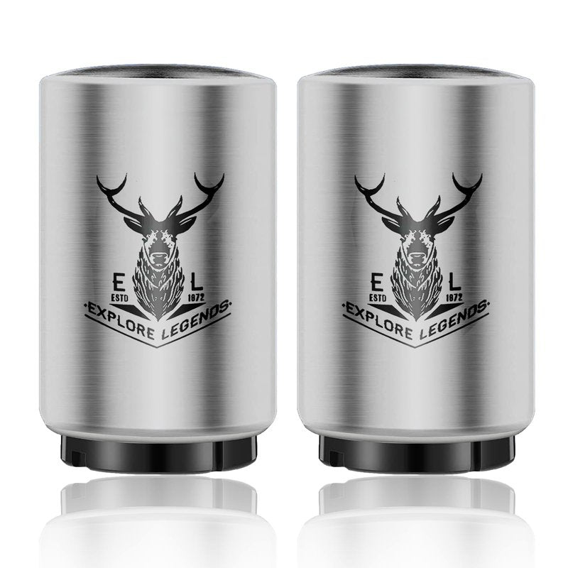 Automatic Beer Bottle Opener 2PCS with Magnetic Cap Openers, Stainless Steel Push Down and Pop Off One Handed Opening Bottle Openers for Kitchen Home, Bar Restaurant, Bartender abridor de cerveza