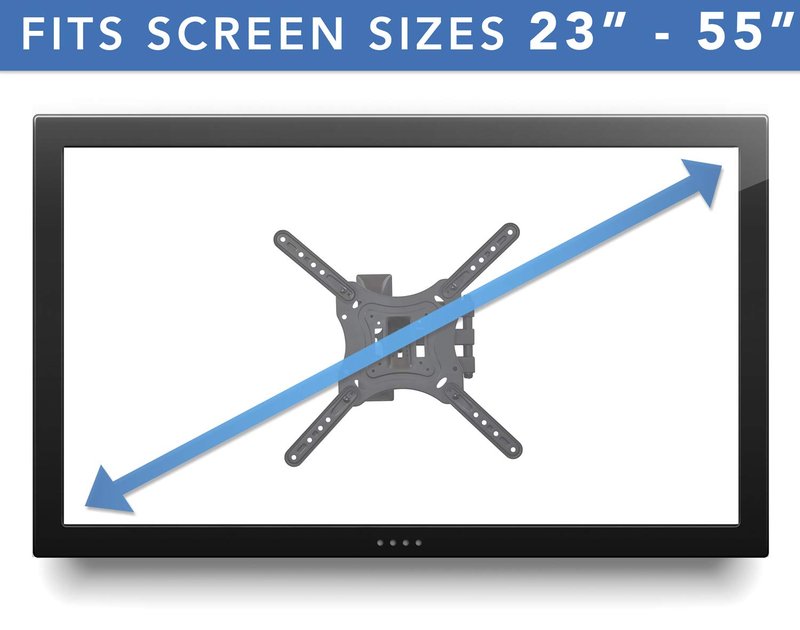 Mount-It! TV Mount with Shelf | Full Motion TV Wall Mount with Floating Entertainment Shelf for Cable Box, DVR | Single Stud Installation | Fits Televisions Up to 55 Inches, VESA 75x75mm to 400x400mm