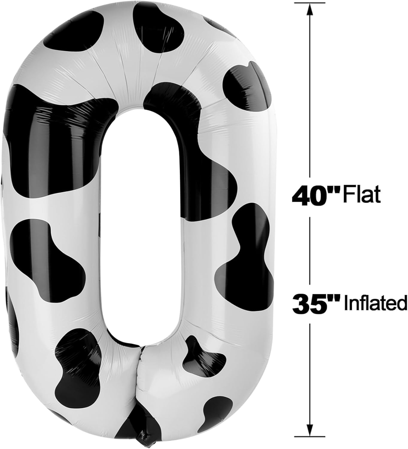 Number 0 Balloon - 40 Inch Cow Print Design | Perfect for Farm-Themed Birthday Parties
