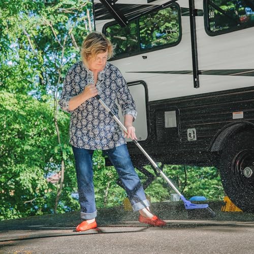 RV & Marine Adjustable Broom and Dustpan Set - Telescoping Handle, Soft Bristles, Space-Saving Design