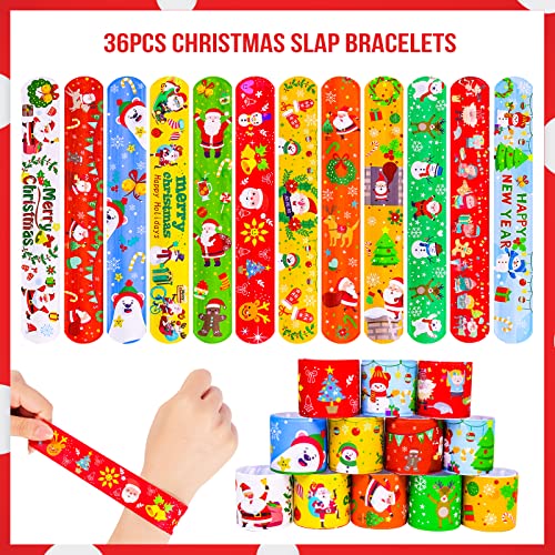 MGparty Christmas Slap Bracelets 72pc - 24 Designs Silicone & Plastic Party Favors