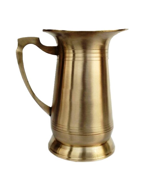 Pure Brass Jug Plain For Drinking And Serving Capacity -1000 ML