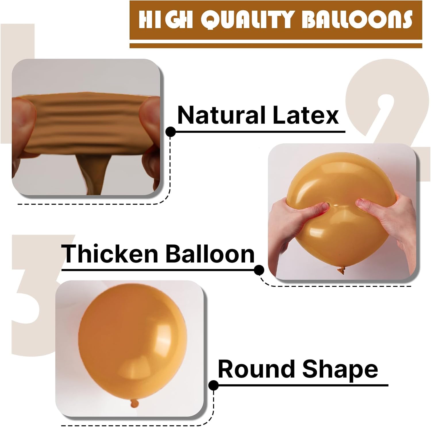 PartyWoo Tan Balloons - 120 Pcs Boho Neutral Latex Balloon Arch Kit | 18", 12", 10", 5" for Birthday & Baby Shower Decor