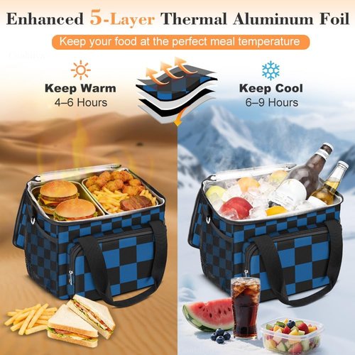 Coobiiya Insulated Lunch Bag - Leakproof Portable Cooler for Men | Ideal for Camping, Travel & Beach