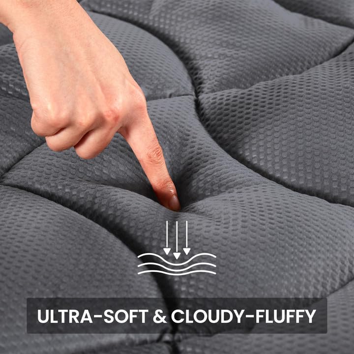 SLEEP ZONE Cooling Queen Mattress Topper - Breathable Zoned Mattress Pad
