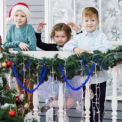Blue Metallic Christmas Tinsel Garland - 50 Yard Thin Twist Garland