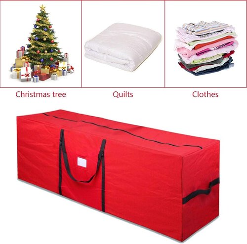 Heavy Duty Christmas Tree Storage Bag by [Brand Name] - Fits Up to 7.5 Ft Trees | Durable 600D Oxford with Dual Zipper & Handles (Red)