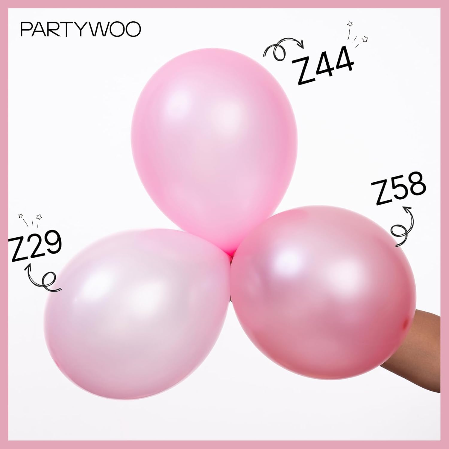 PartyWoo Light Pink Balloons - 50 Pcs 12-Inch Pearl Pastel Latex for Baby Shower & Birthday Parties