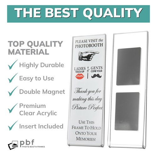 pbf PHOTO BOOTH FRAMES 2x6 Magnetic Picture Frames for Refrigerator | 2 x 6 Clear Magnetic Acrylic Frames for Photo Strips | Magnetic Photo Holders for Fridge, Locker, Sign Holder (50-Pack)