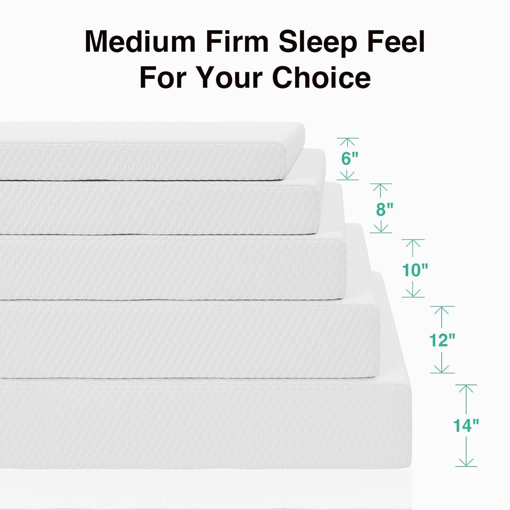 Novilla 8 Inch Queen Memory Foam Mattress - Breathable Comfort & High-Density Support for Pressure Relief