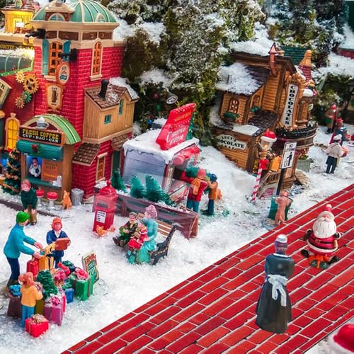 4 Pcs Miniature Christmas Village Street Road Mat, Cuttable Brick Path Roll