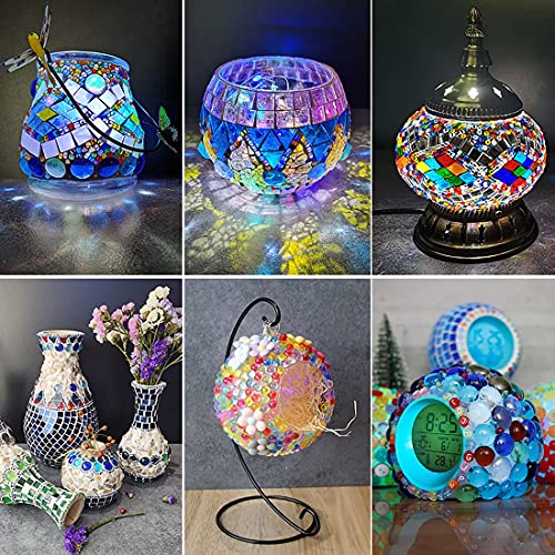 Mixed Color Mini Glass Gems (50 Pack) - Flat Bottom Beads for Vases & Crafts