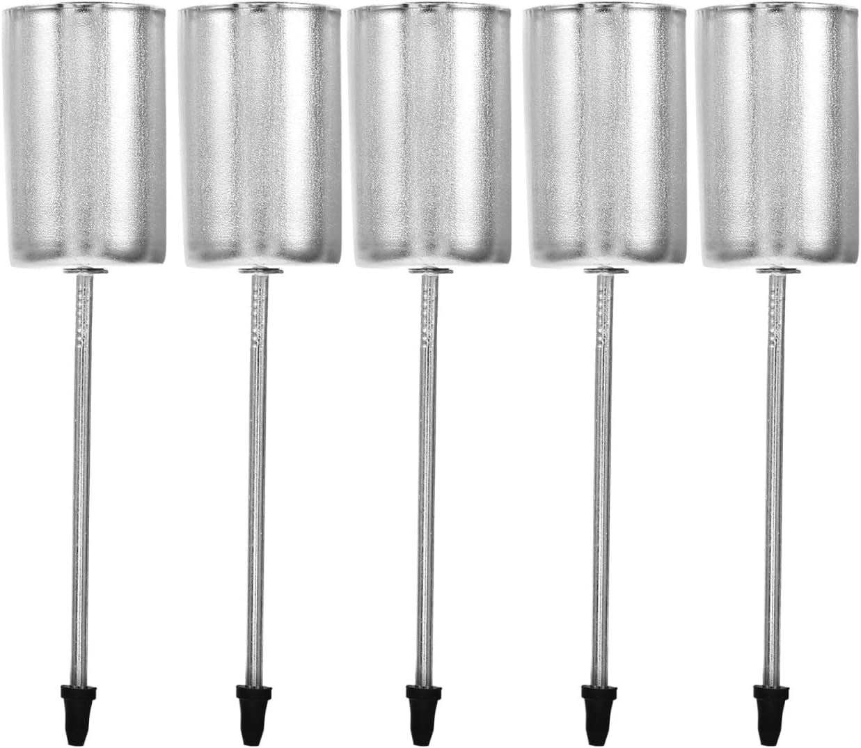 UKCOCO Silver Iron Candle Holders - 5 Pcs with Spike Taper Cups for Christmas Table Decor
