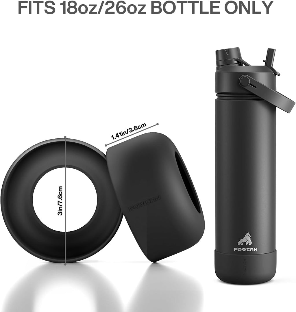 POWCAN Silicone Water Bottle Boot - Anti-Slip, Non-Toxic & Tear-Resistant Protective Sleeve