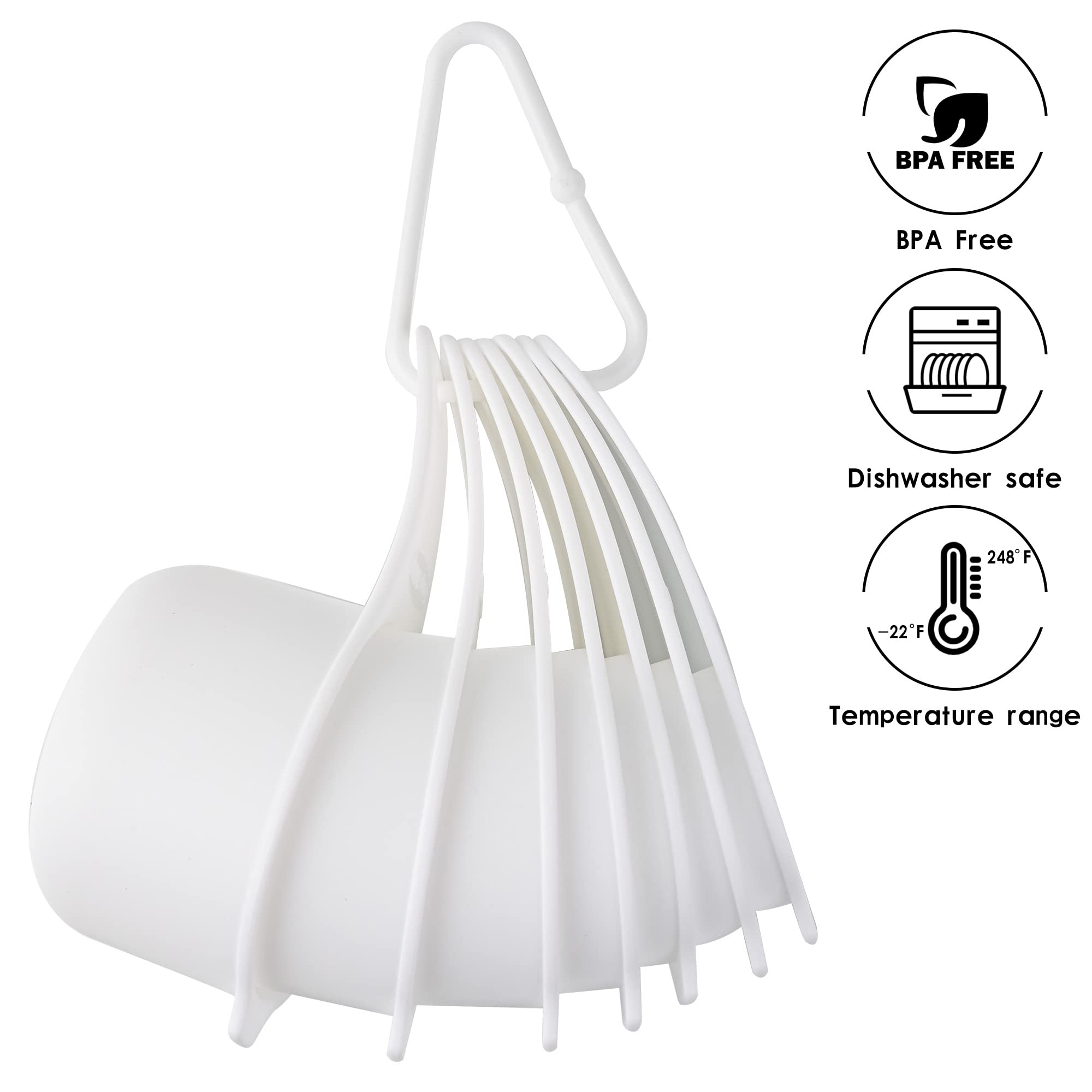 SPUVGVC Plastic Measuring Cups and Spoons Set, White Dry Measuring cups Set with Spout and Leveler for Kitchen and Baking, BPA free and Dishwasher Safe, Nesting Measuring Cups Set 15