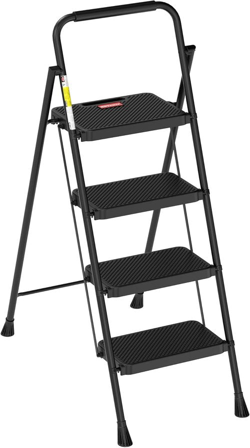 HBTower Step Ladder - Foldable 4-Step Stool with Wide Anti-Slip Pedals | Lightweight Design for Home Use