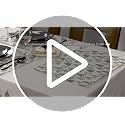 Folkulture Red Christmas Tablecloth 60 x 72 Inches with Season Stripe Pattern, Cotton Rustic Decor