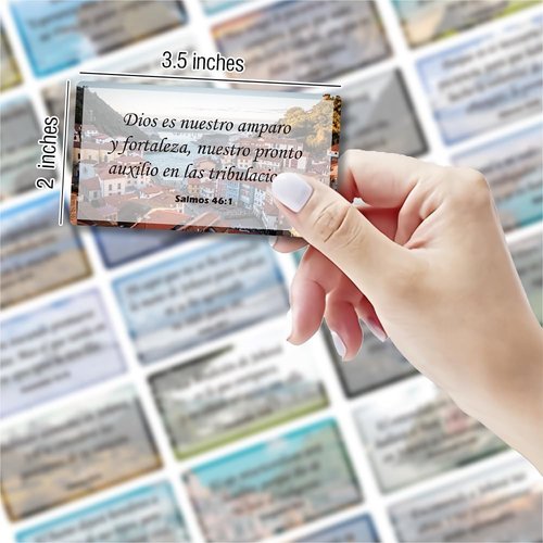 1Step2Dream Spanish Prayer Cards - 100 Unique Bible Verses | Inspirational Christian Gifts