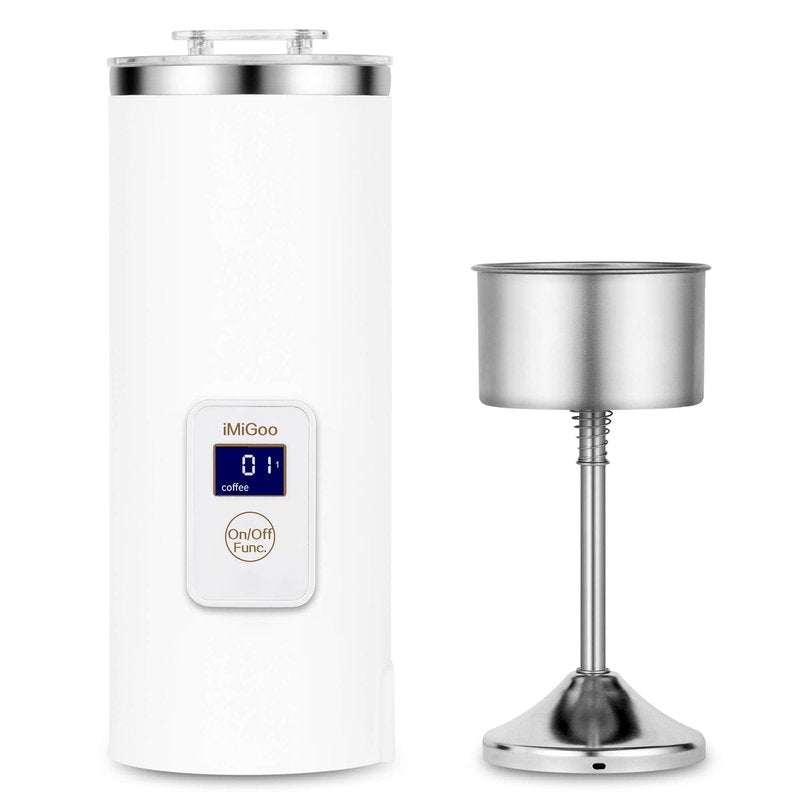 iMiGoo Dual Brew Electric 8oz Coffee & Tea Percolator, 17oz Boil Water, Keep Warm, Portable Multi-Functional Stainless Steel Pot for Home/Office/Camping