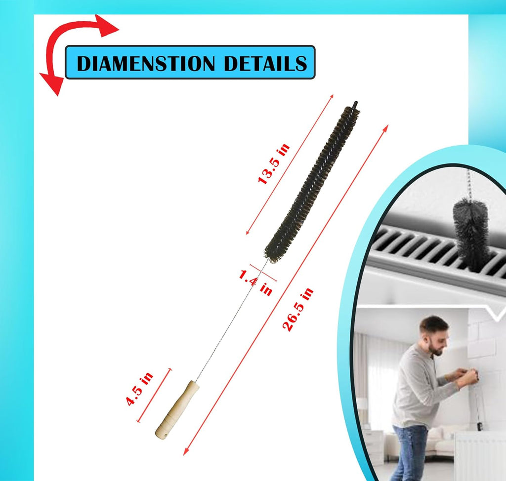 Skiennix Dryer Vent Cleaner Kit - 2 Piece Lint Brush & Vacuum Hose Attachment for Dyson V7-V15