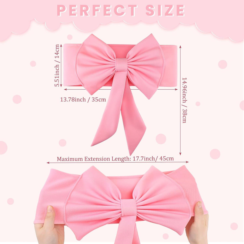 Skiennix Spandex Chair Sashes - 10 Pcs Elastic Chair Bows for Wedding & Party Decor | Pink